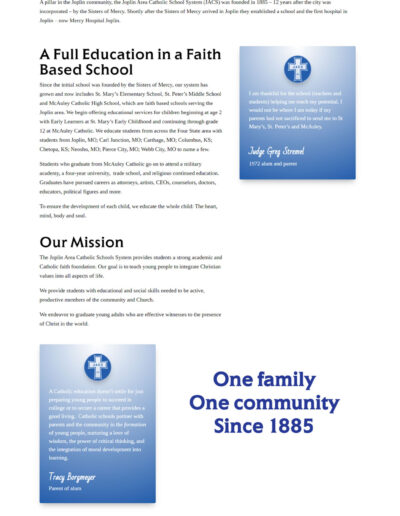 Private School Website Screenshot